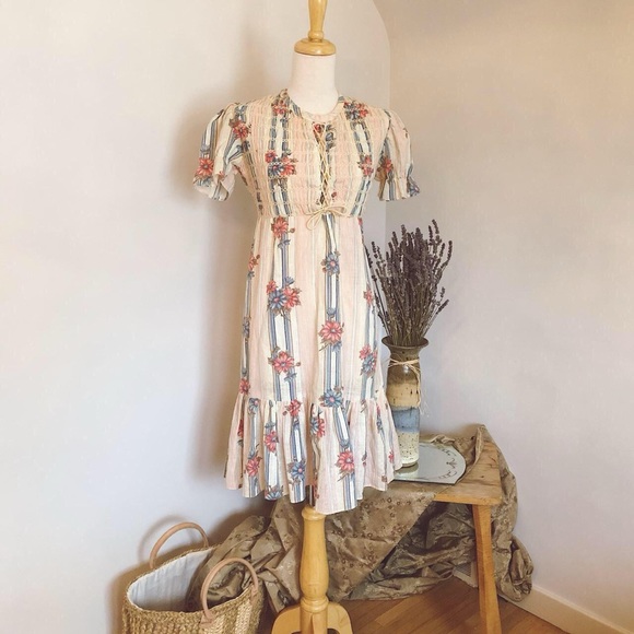 Vintage 1970's boho kids/tween bridesmaids dress